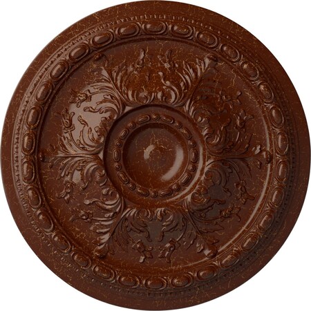 Ekena Millwork Stockport Ceiling Medallion (Canopies up to 6 1/4"), 28"OD x 2 3/4"P, Burnished Mahogany Crackle CM28STBMC